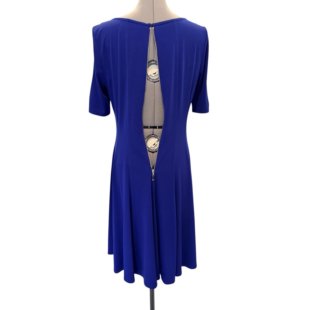Jessica Howard Womens Royal Blue Fit and Flare Pocket Dress Gold Zipper‎ Size 8 - Picture 7 of 10